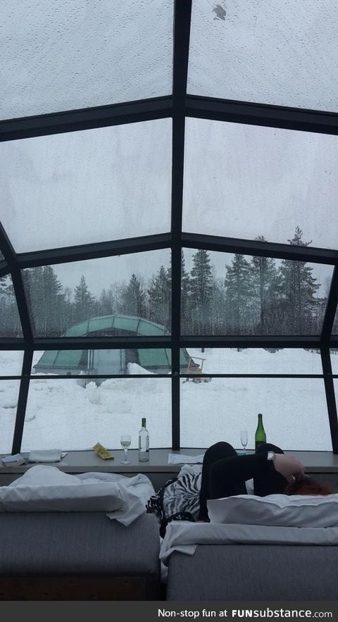 View from a "hotel room" in Finland