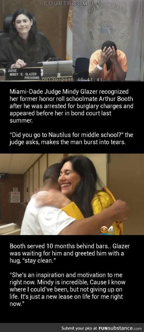 Judge recognizes her former schoolmate