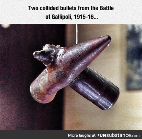 Epic coincidence of two bullets colliding