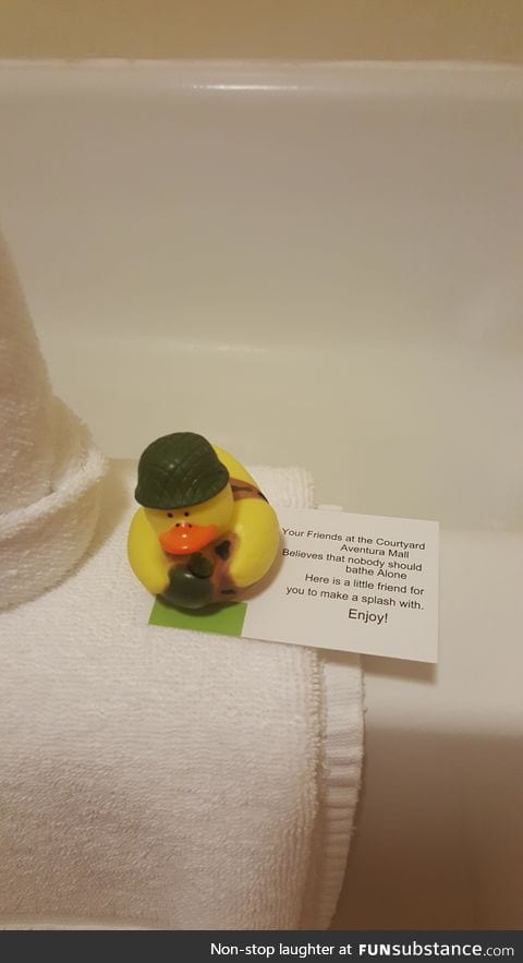 This hotel gives you a rubber ducky