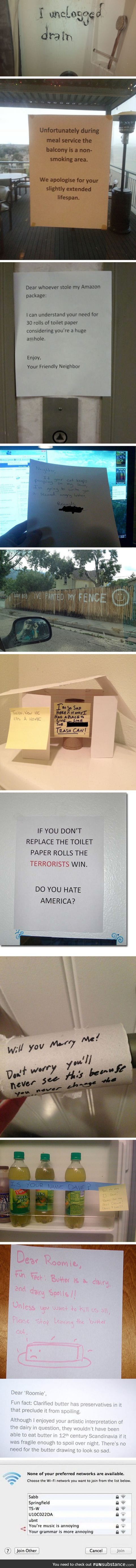 Passive aggressive signs