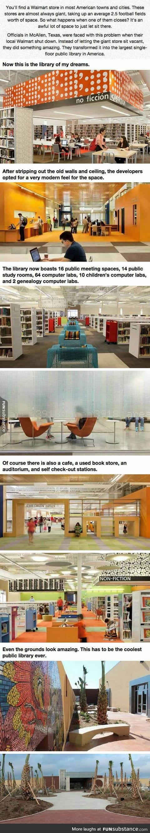 Check out the largest single floor public library in America