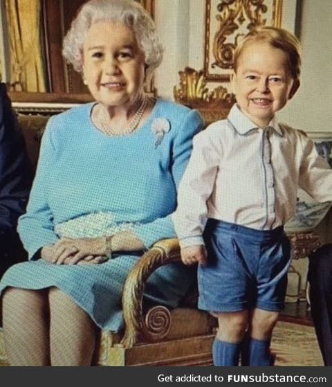 Someone face swapped the Queen and George. It's so creepy!
