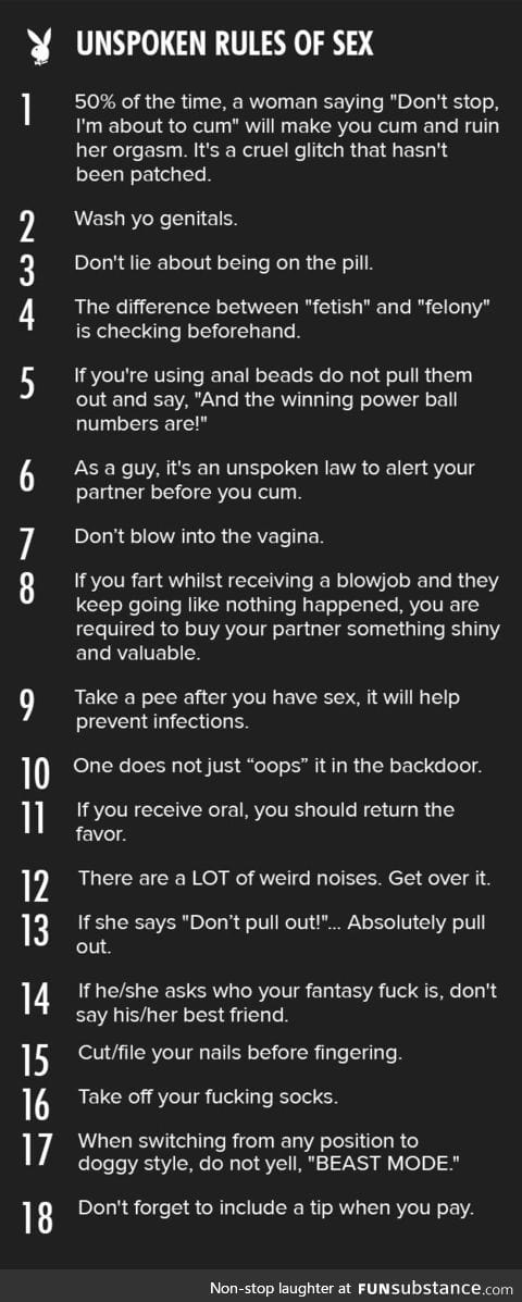 18 Unspoken Rules Of Sex