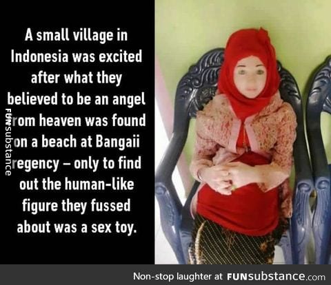 An 'angel' locals believed fell from the sky turns out to be a sex toy,