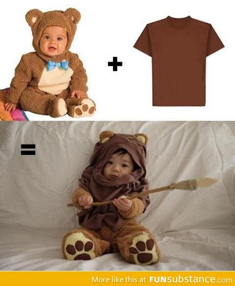 Regular bear costume + brown t-shirt = awesome…