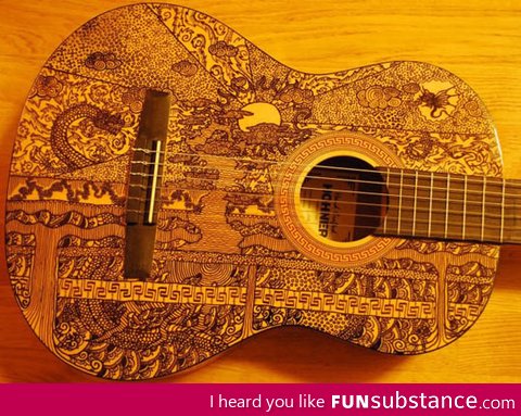 Sharpie art on a guitar