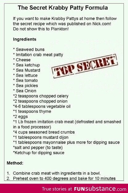 The Secret Krabby Patty Formula