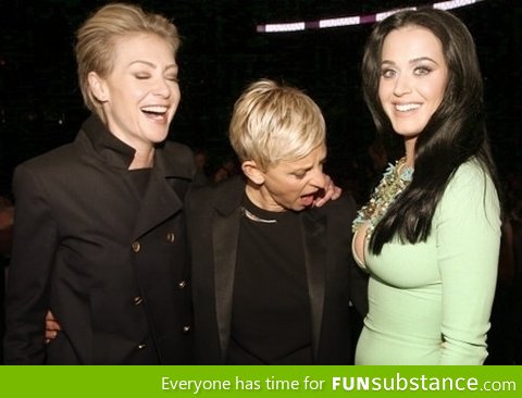 Ellen appreciating Katy Perry at the Grammys