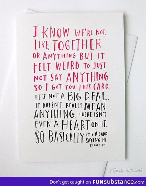 Valentine card from socially awkward penguin