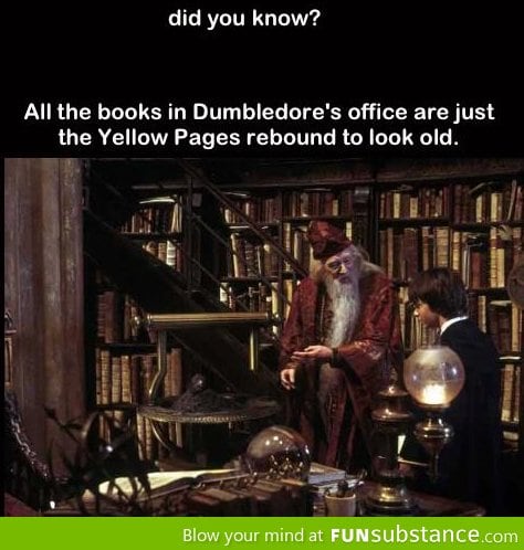 Yellow pages in Dumbledore's office