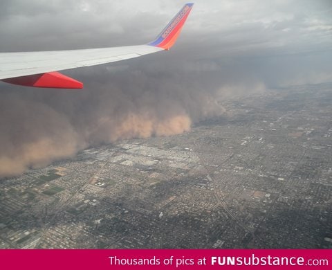 Dust storm rolling in over Phoenix