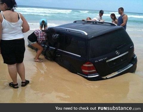 Let's drive on the beach they said