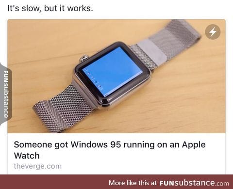 Windows 95 running on an Apple watch