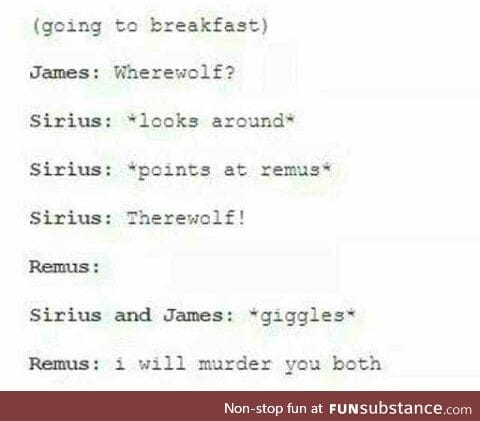 I mean really. The Marauders were my favourite. (Edited)