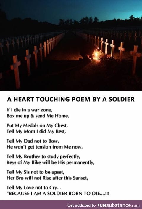 Heart touching poem by a soldier