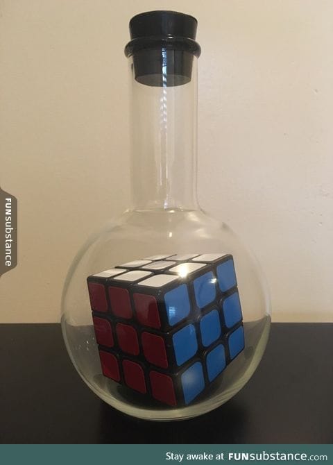 Cube in a 500 ml flask - It took me roughly 3 hours on and off