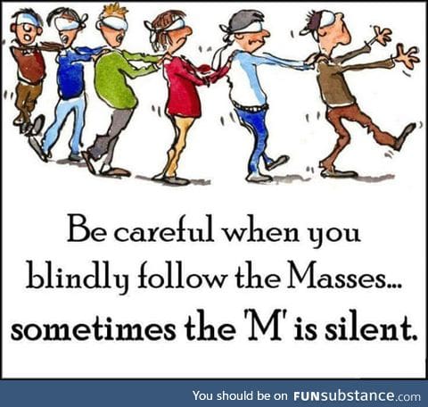 If you blindly follow the masses