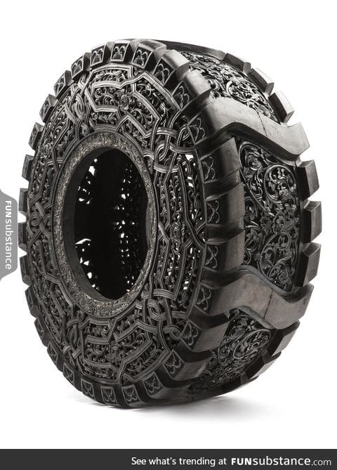 Hand carved tire