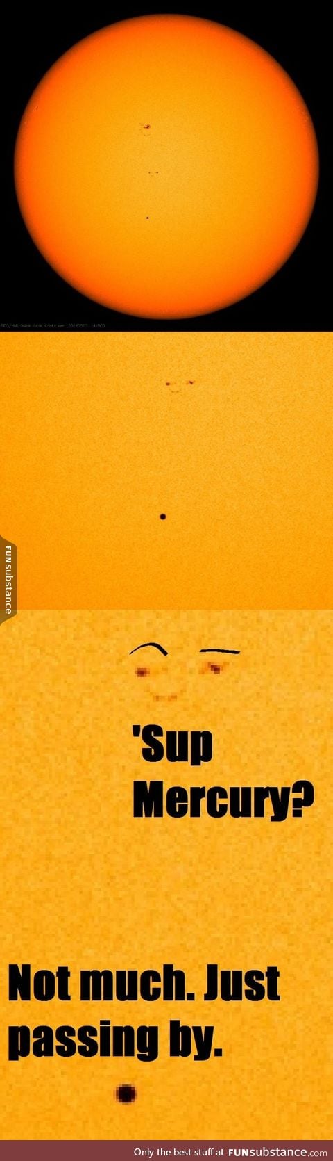 Sun smiling at Mercury