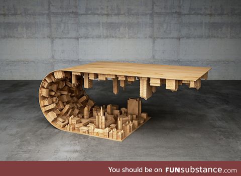 Coffee table based off of a scene from Inception