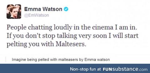 Emma watson on annoying people at the cinema