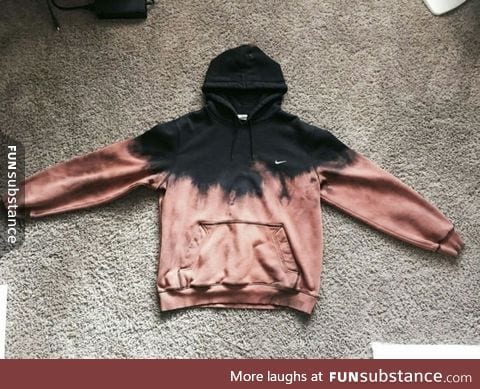 A hoodie bleached by accident