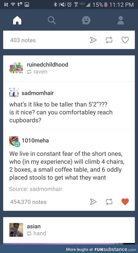 Be afraid of short people we live off of fear