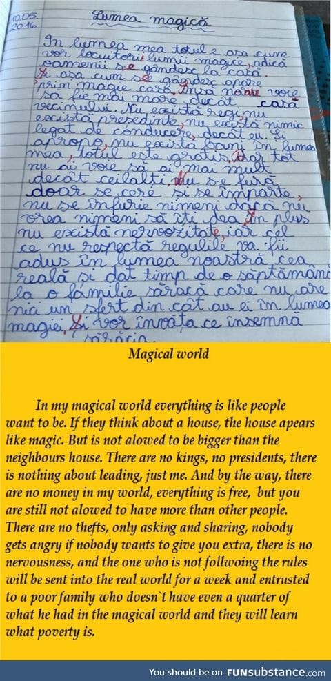 This was written by an 8yo girl from Romania!