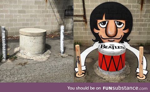 Before & after ringo starr street art