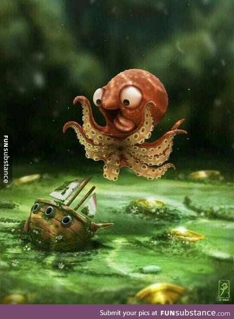 Itty bitty kraken in training