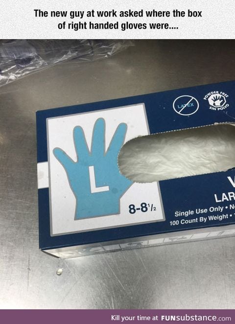 Left handed gloves only