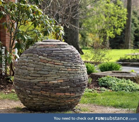 Stacked stone sphere
