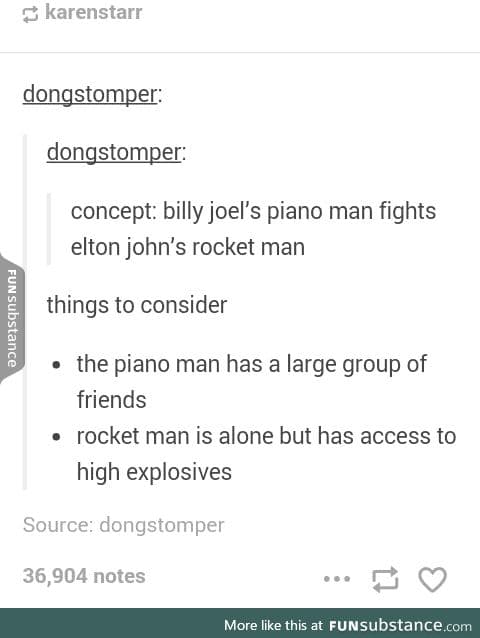 I think piano man would win. His friends could steal the explosives and use them.