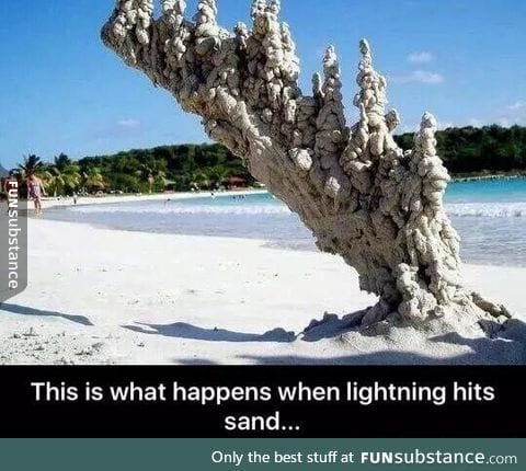 When lightning strikes the sand