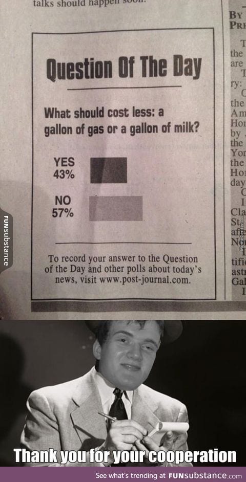 Gas or milk?