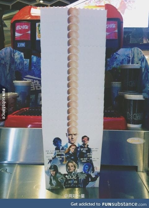 X-men popcorn cup in movie theatre