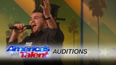 Guy awarded the Golden Buzzer from Heidi Kulm for rendition of Frank Sinatra's "My Way"