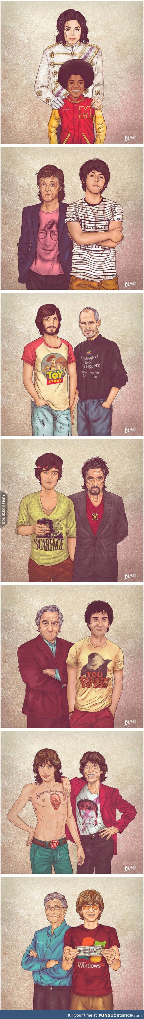 Famous people and their past selves