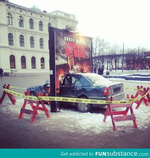 New 'Die Hard' movie ad in Oslo