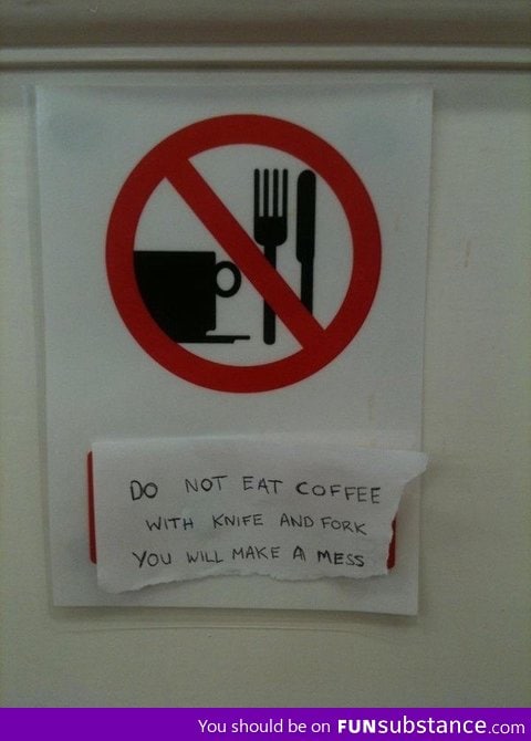 No eating sign