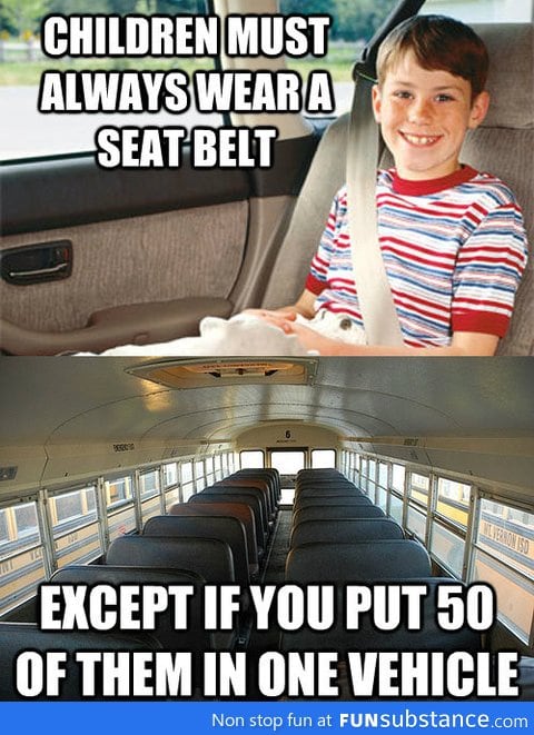 Children must always wear a seat belt