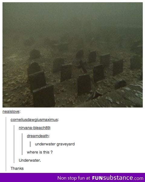 Underwater graveyard