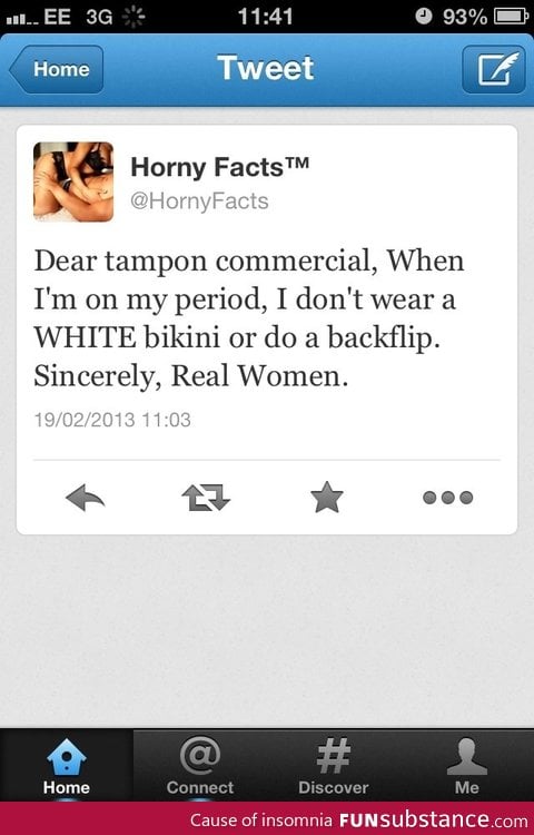 Only in tampon commercials