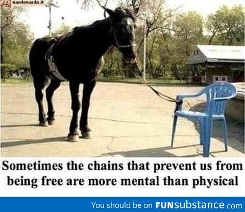 Sometimes the chains that prevent us from