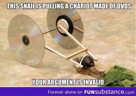 Snail pulling a chariot