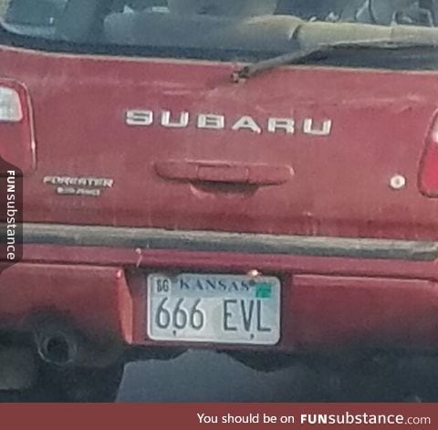 Looks like Satan drives a Subaru