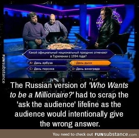 In Soviet Russia, audience dont help you