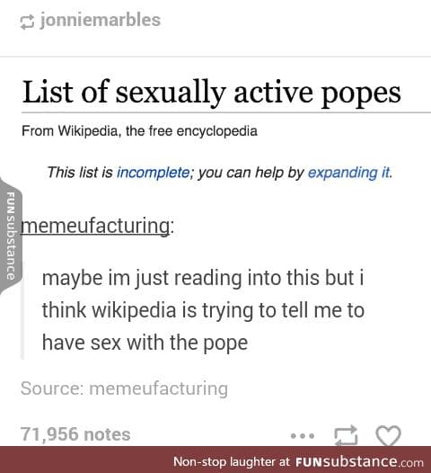 Pls don't f*ck the pope