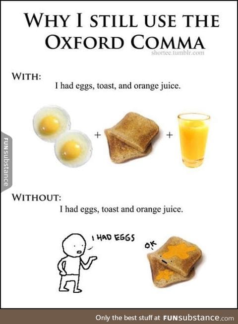 Why I always use the oxford comma